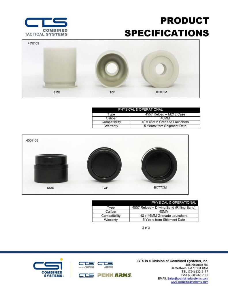 CTS 40MM 4557 Reload Kit